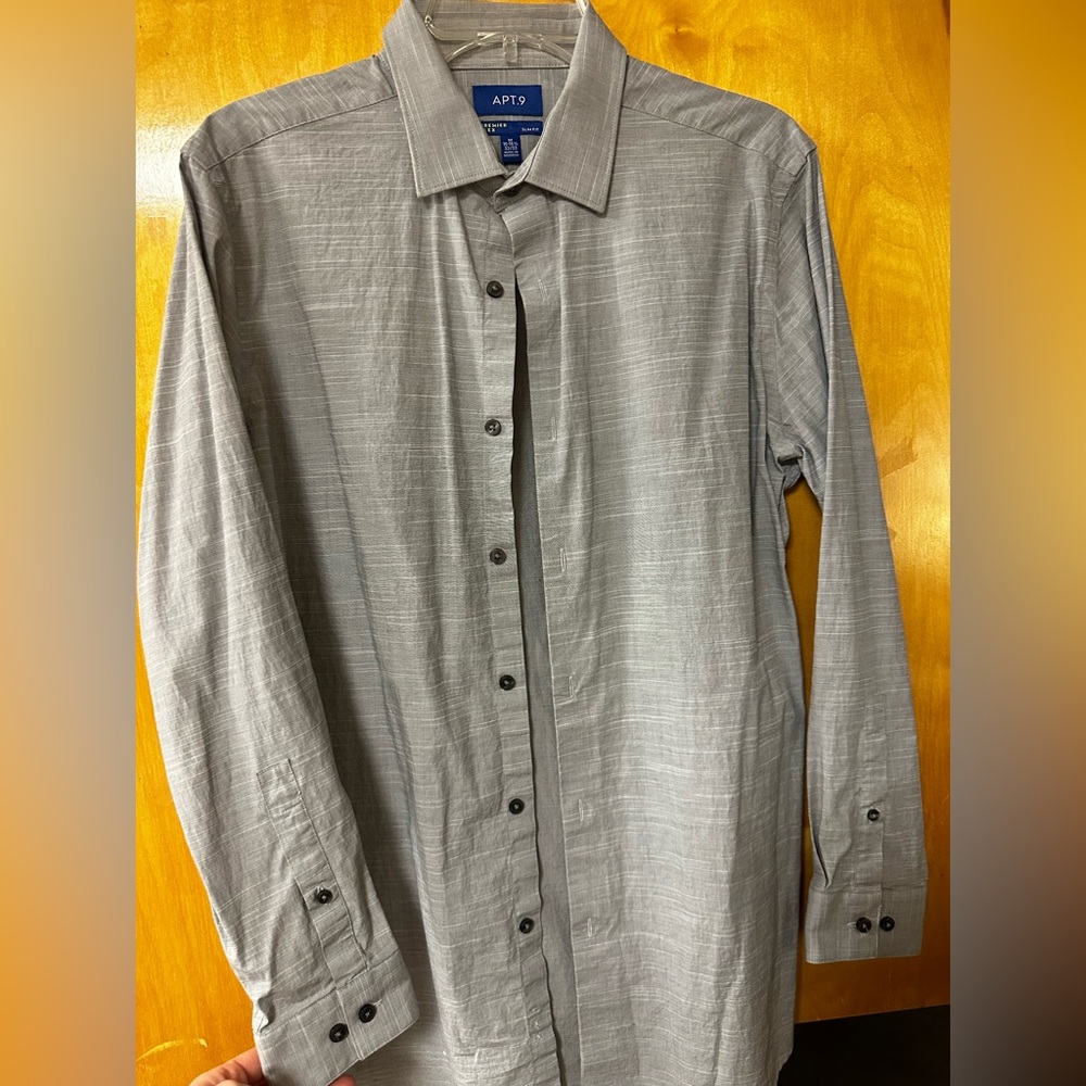 Apt9 
Gray
Premier flex slim fit Medium 15-15 1/2, 32/33